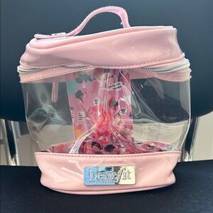 Benefit Pink and Transparent Makeup Pouch